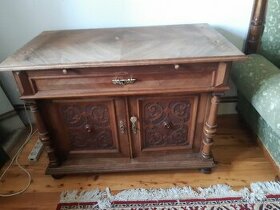 RETRO stůl, skříň a čtyři židle