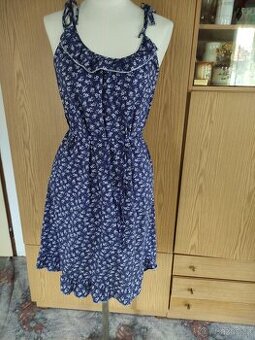 Retro šaty modrotisk, vel. S