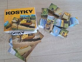 Klasické dřevěné kostky s obrázky, 12 ks