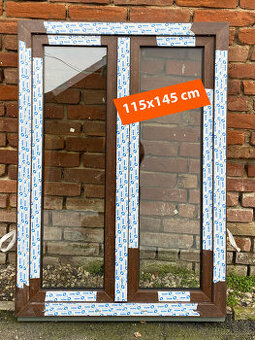 Okno dvoukřídlé 115x145 ořech