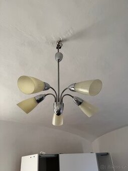 Lustr starožitný retro nástěnný 5 ramen