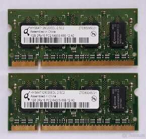 Dohromady 2GB (2x 1GB) RAM SO-DIMM DDR2 do notebooku.