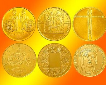 6 x zlatá mince ČNB 10 000 Kč proof (komplet)