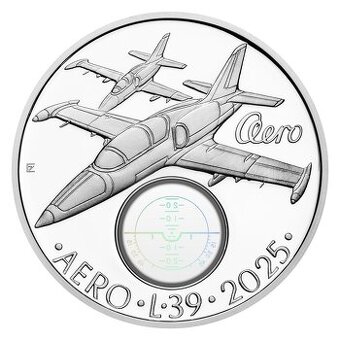 Stříbrná mince ČNB 500,- cvičný letoun AERO L-39 Albatros BK