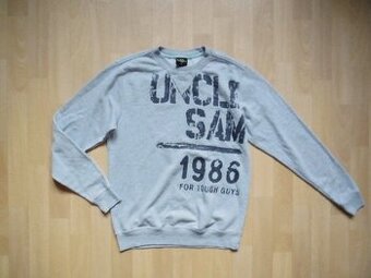 pánská Uncle Sam sv.šedá mikina ke krku nápis M/50