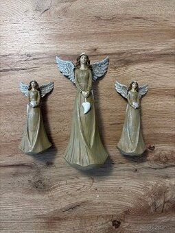 Anděl vánoční dekorace béžová