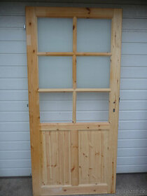 Nové borovicové dveře "Londýn" 6S, 90 pravé, tvrzené sklo