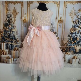 Dětské sváteční šaty s krajkovým topem