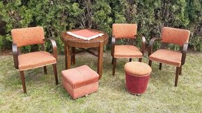 STAROŽITNÝ NÁBYTEK - STŮL KŘESLA TABURETKY