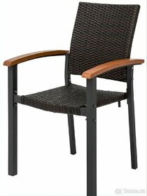 LIVARNO home Stohovatelná židle Valencia, šedá/hnědá - 1