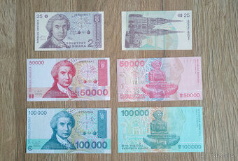 3 bankovky z Chorvatska