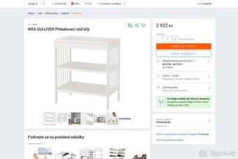 IKEA přebalovací pult GULLIVER, použité,dobrý stav