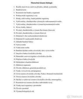 Maturitní otázky z biologie 🦠