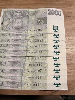 Bankovky 2000kč série M49 2007 postupka