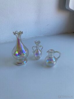 Skleněné mini vázičky – sada 3 ks