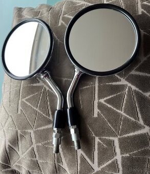 Motocyklová zrcátka chrom kulatá – homologace E13 (pár)