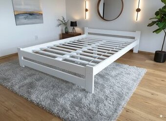 Nová postel BOROVICE 140x200 + rošt bíla