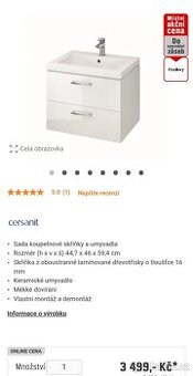 Sada koupelnové skříňky a umyvadla Cersanit