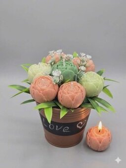 🌸 Ručně vyráběné svíčky v podobě kytice 🕯️