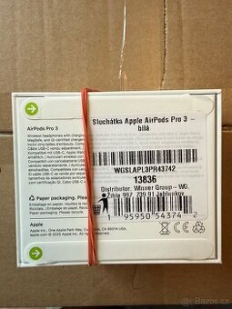 Apple AirPods Pro 3 nové nerozbalené záruka 2 roky