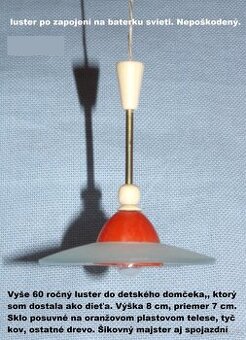 retro hračka, LUSTR do dětského domečku