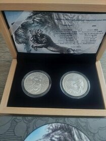 Sada dvou stříbrných uncových investičních mincí Český lev a - 1