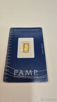 Zlatý slitek PAMP, 1 g - 1