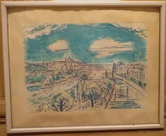 obraz Jaroslav Grus - Praha (bar.litografie)