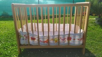 Dětská dřevěná postýlka 100 x 50 cm - minipostýlka