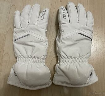 Dámské/dívčí bílé lyžařské rukavice Reusch, vel. 6.5
