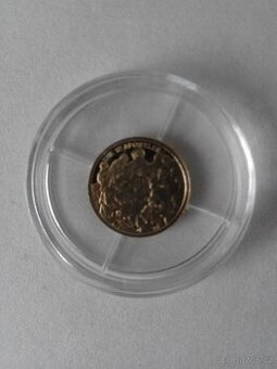 Nejmenší mince světa Au 585 váha 0,5 gr-dva druhy