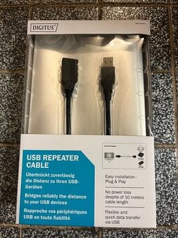 DIGITUS USB A 2.0 aktivní prodlužovací kabel 10 m