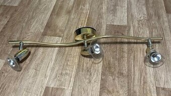 Zlaté tříbodové stropní svítidlo (lustr) – polohovatelné