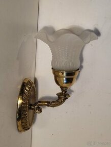 1x mosazná lampa, lampička, matový zvoneček, až 3 ks