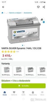Autobaterie 74Ah 750A