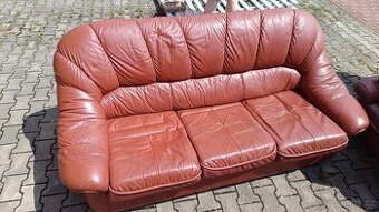 kožená sedačka finská, původně kvalitní výrobek