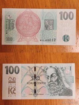 100 Kč s přítiskem - série M11. No. III