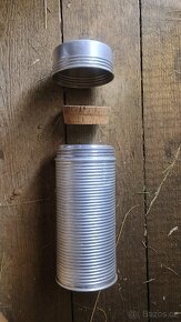 Retro hliníková termoska stříbrná