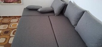Šedá rohová  rozkladaci sedačka
