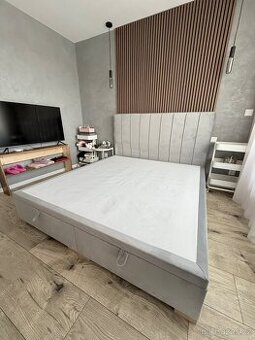 Postel manželská - šedý samet