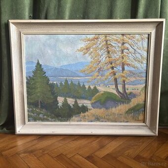 Obraz – olej na plátně, signováno J. Jelínek (1977)