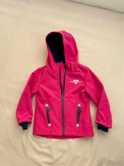 Tmavě růžová softshellová dívčí bunda s fleesem vel. 98