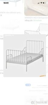 Postel bílá kovová