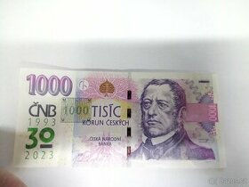 bankovka 1000kč s přetiskem