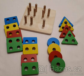 Viga - dětská barevná dřevěná vkládačka - tvary - 1