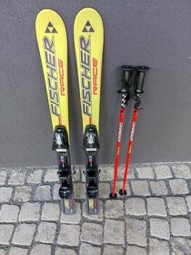 Dětské lyže FISCHER RACE RC4 110 cm + hůlky ATOMIC RACE 85cm