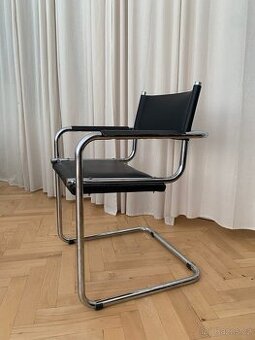 Vintage chróm kožená židle