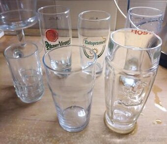Sklenice na pivo např. Pilsner, Zlatopramen, Hostan, Kozel