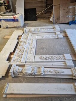 Mramorový krb-luxusní mramorová obestavba krbu