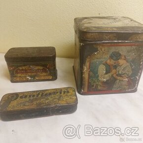 Staré plechové krabičky-3 kusy.